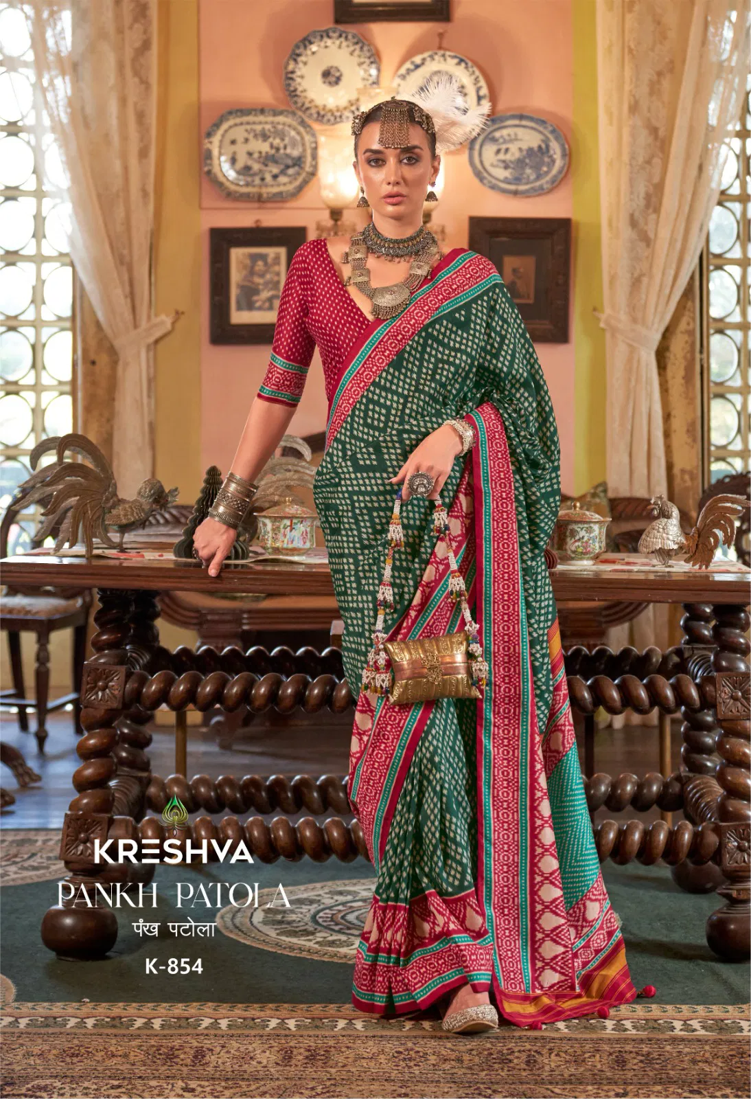Pankh patola By Kreshva P V Silk Traditional Wear Saree Exporters In India